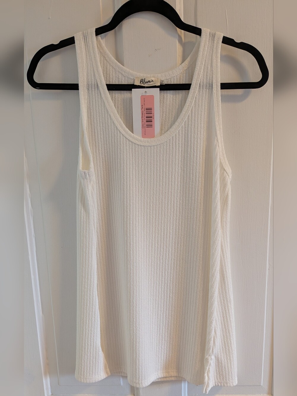 Blumin Apparel Off White Ribbed Tank Top NWT